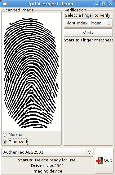 Successful verification scan, shown as binarized image Successful verification scan, shown as binarized image