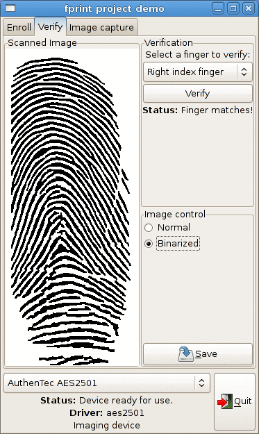 Successful verification scan, shown as binarized image Successful verification scan, shown as binarized image